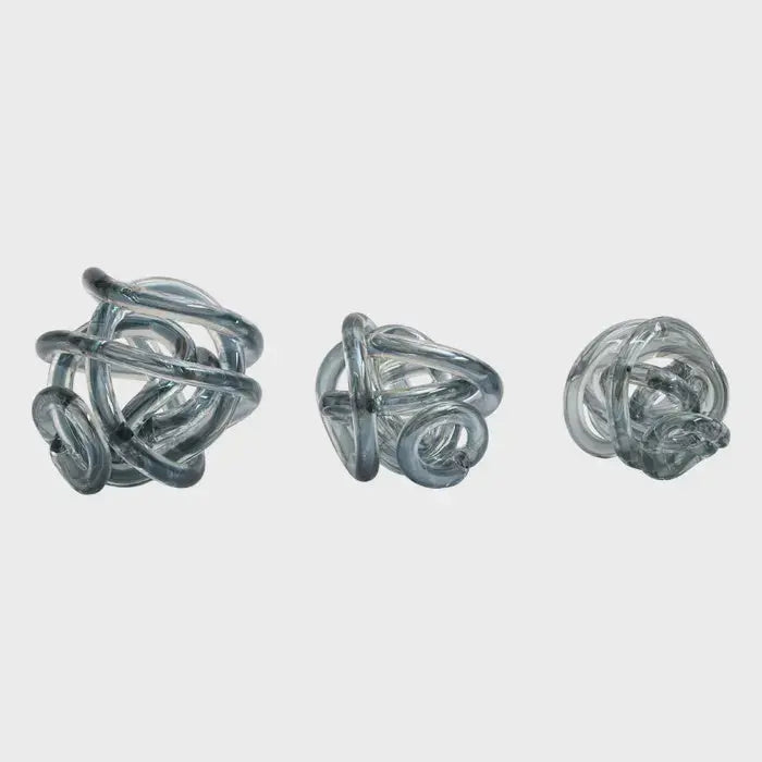 Set of 3 Glass Knot Ornaments premier housewares