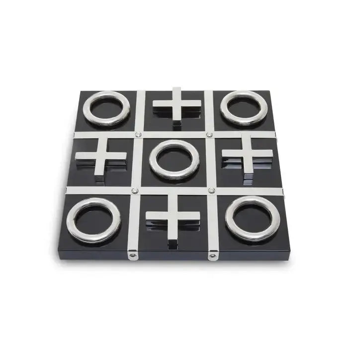 Black & Silver Chrome Noughts & Crosses Set premier housewares