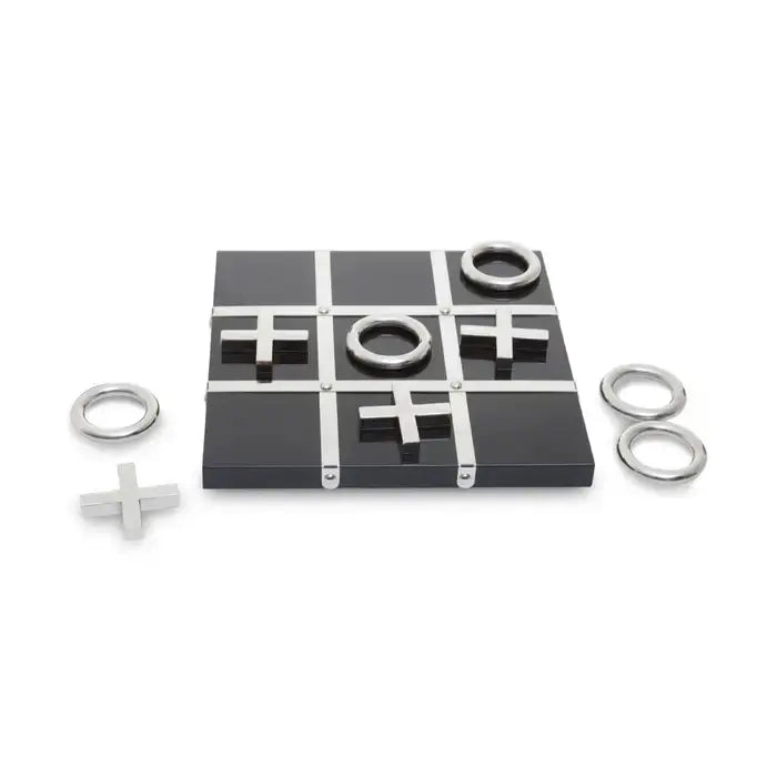 Black & Silver Chrome Noughts & Crosses Set premier housewares