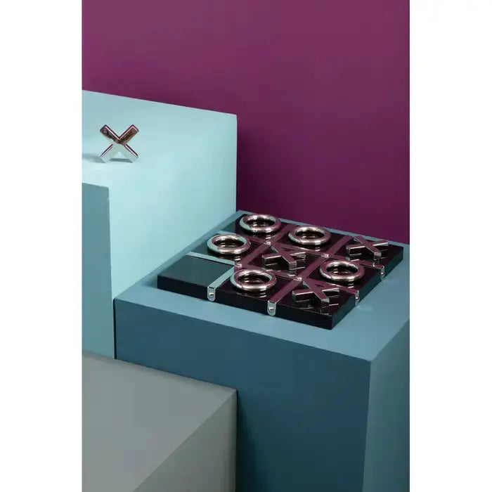 Black & Silver Chrome Noughts & Crosses Set premier housewares