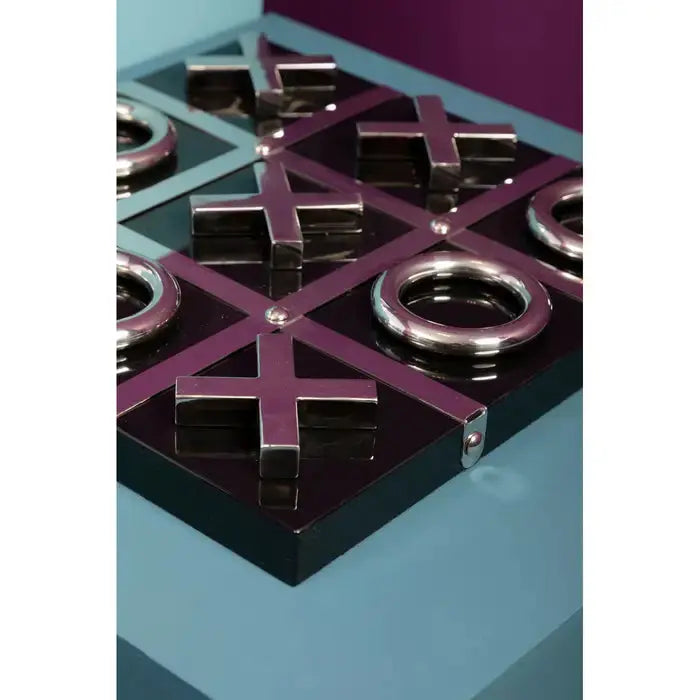 Black & Silver Chrome Noughts & Crosses Set premier housewares