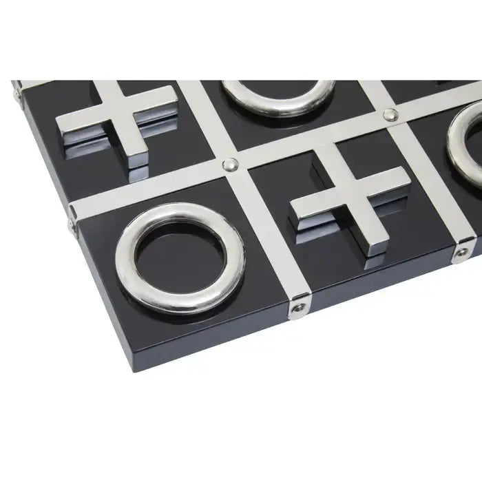 Black & Silver Chrome Noughts & Crosses Set premier housewares
