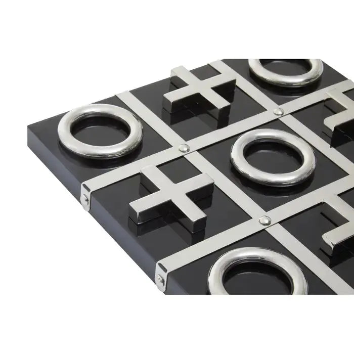 Black & Silver Chrome Noughts & Crosses Set premier housewares
