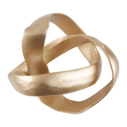 Prato Gold Finish Knot Sculpture Home Store Living