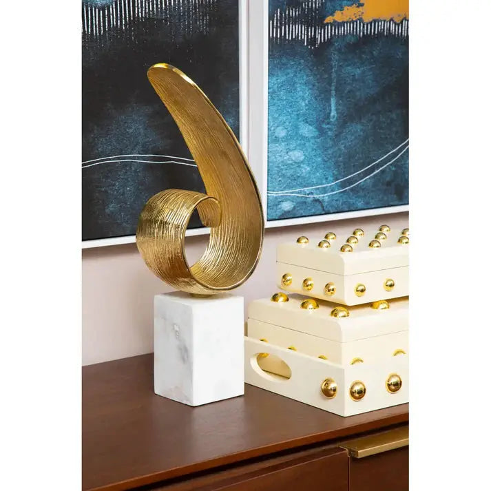 Milano Gold Curl Sculpture premier housewares