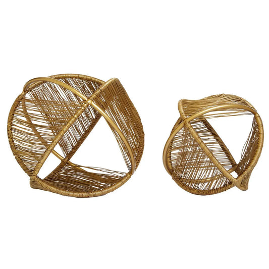 Enzo Gold Metal Wire Balls (Set of 2) premier housewares