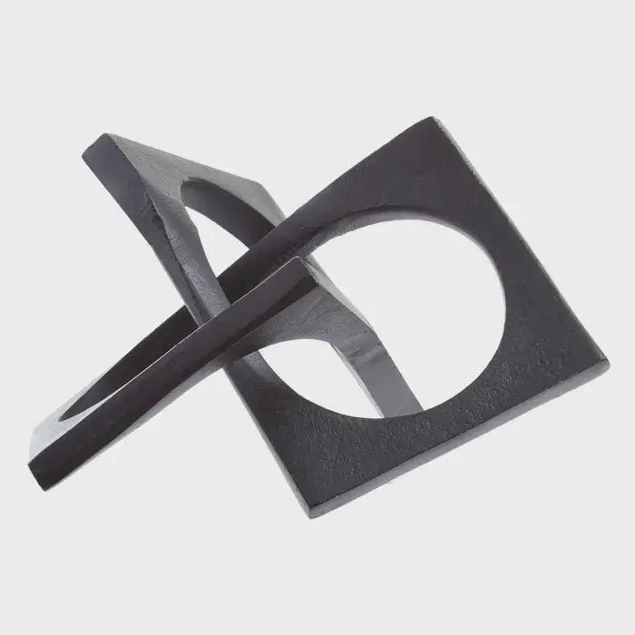 Geometric Black Finish Link Sculpture premier housewares