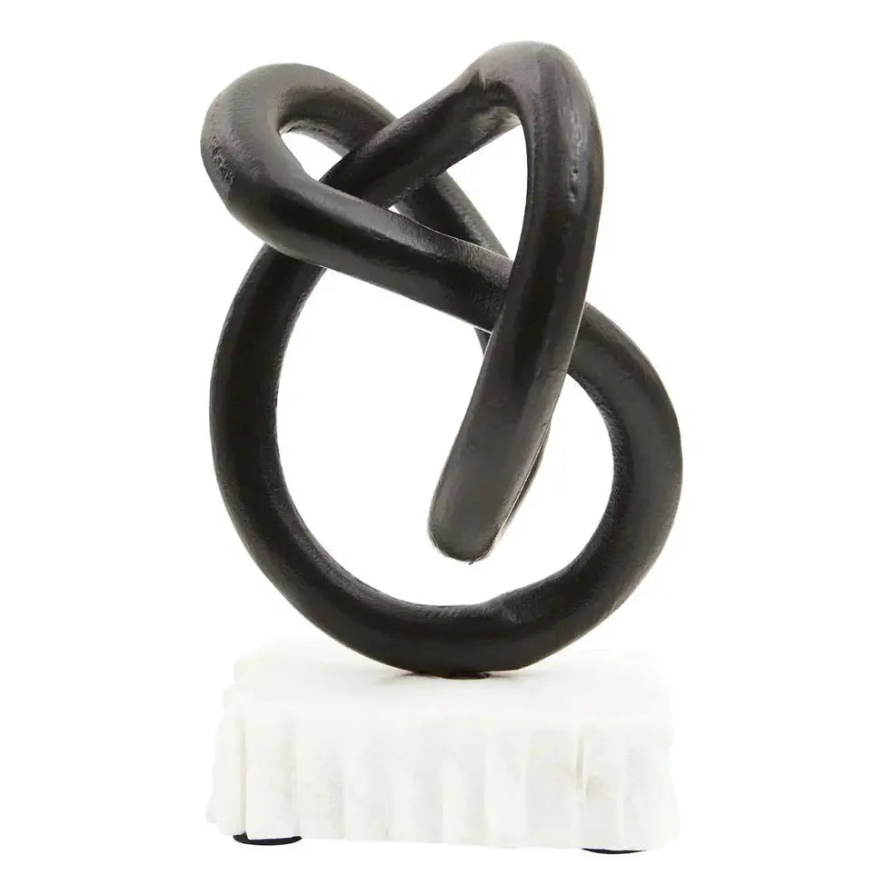 Mirano Black & White Knot Sculpture premier housewares