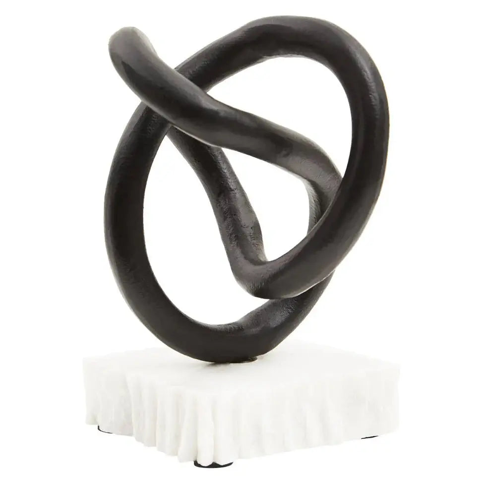 Mirano Black & White Knot Sculpture premier housewares