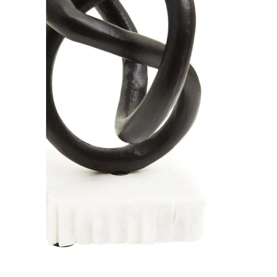 Mirano Black & White Knot Sculpture premier housewares