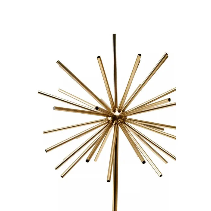 Millie Abstract Gold Metal Sculpture on White Acrylic Plinth Base Home Store Living