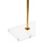 Millie Abstract Gold Metal Sculpture on White Acrylic Plinth Base Home Store Living