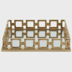 Rhoda Square Gold Mirror Tray Premier Housewares LTD