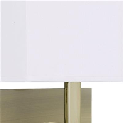 Hotel Wall Light- Antique Brass Metal & White Fabric Searchlight