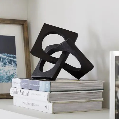 Geometric Black Finish Link Sculpture premier housewares