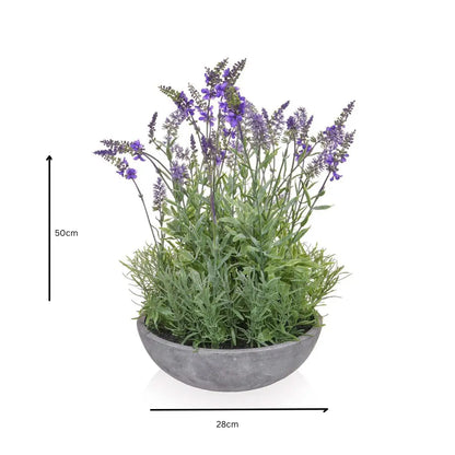 Potted Artificial Lavender Bowl Home Store Living