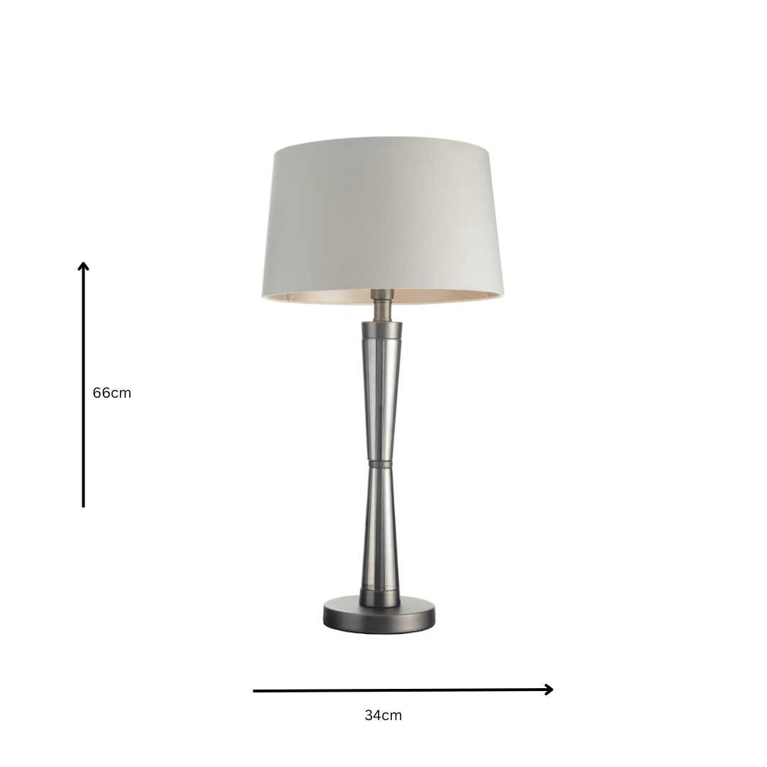 Nyra Matte Black Nickel Table Lamp Home Store Living