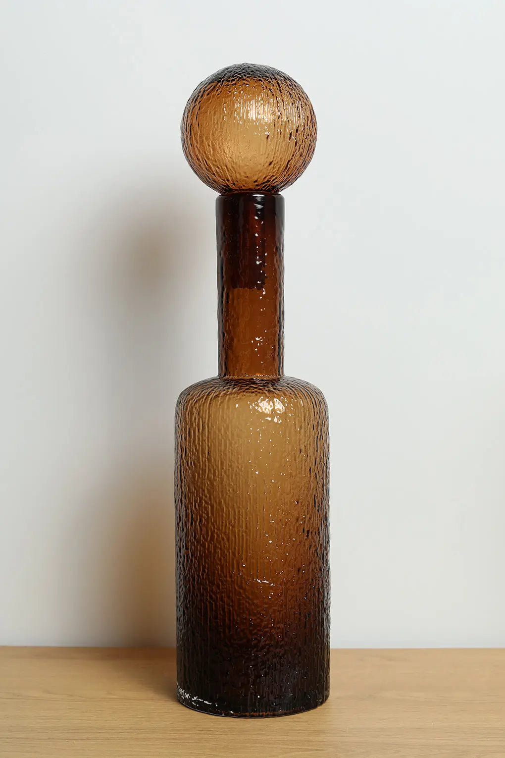 50cm Amber Decorative Glass Bottle with Lid - Home Store Living