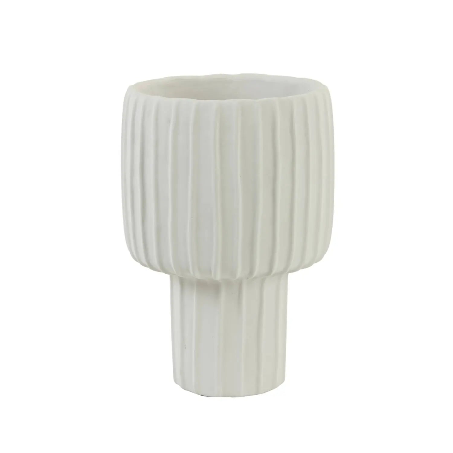 Maja Cream Cement Deco Vase Light and Living