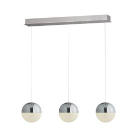 Marbles 3 Light Chrome & Glass Bar Pendant