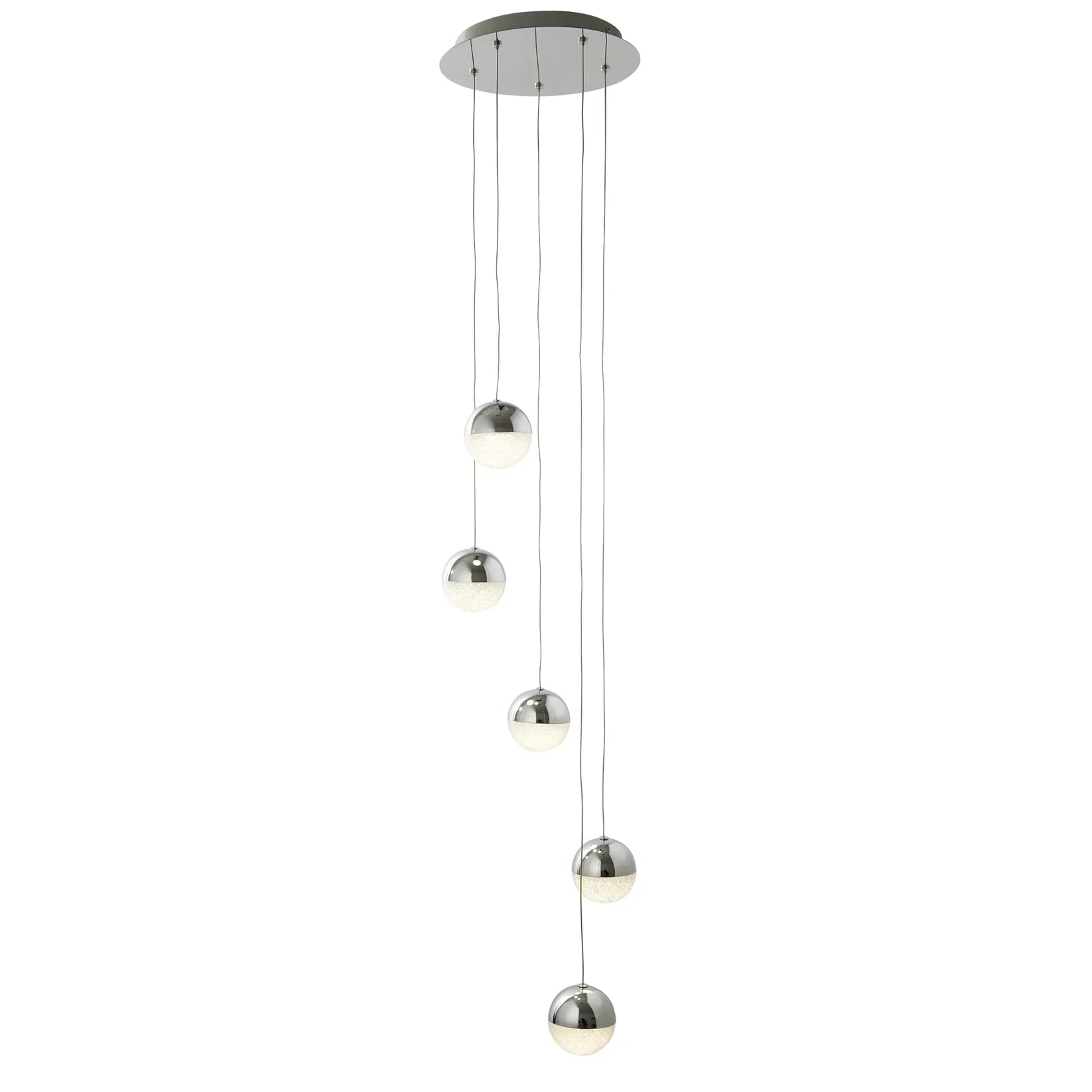 Marbles LED Chrome & Crystal Sand Pendant Range Home Store Living