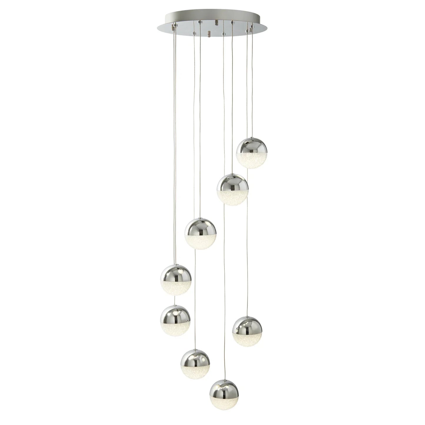 Marbles LED Chrome & Crystal Sand Pendant Range Home Store Living