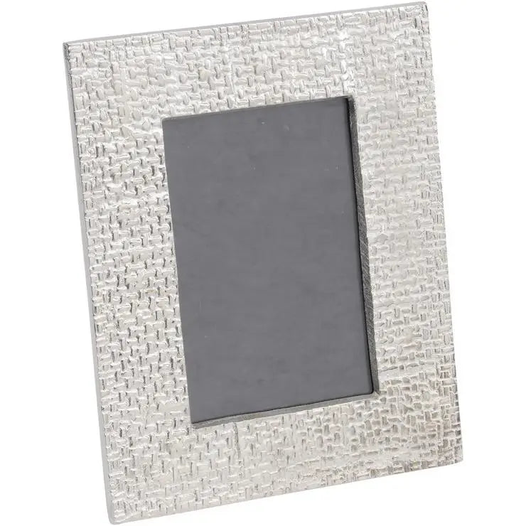 Portia Woven Silver Aluminium 4x6 Photo Frame Home Store Living