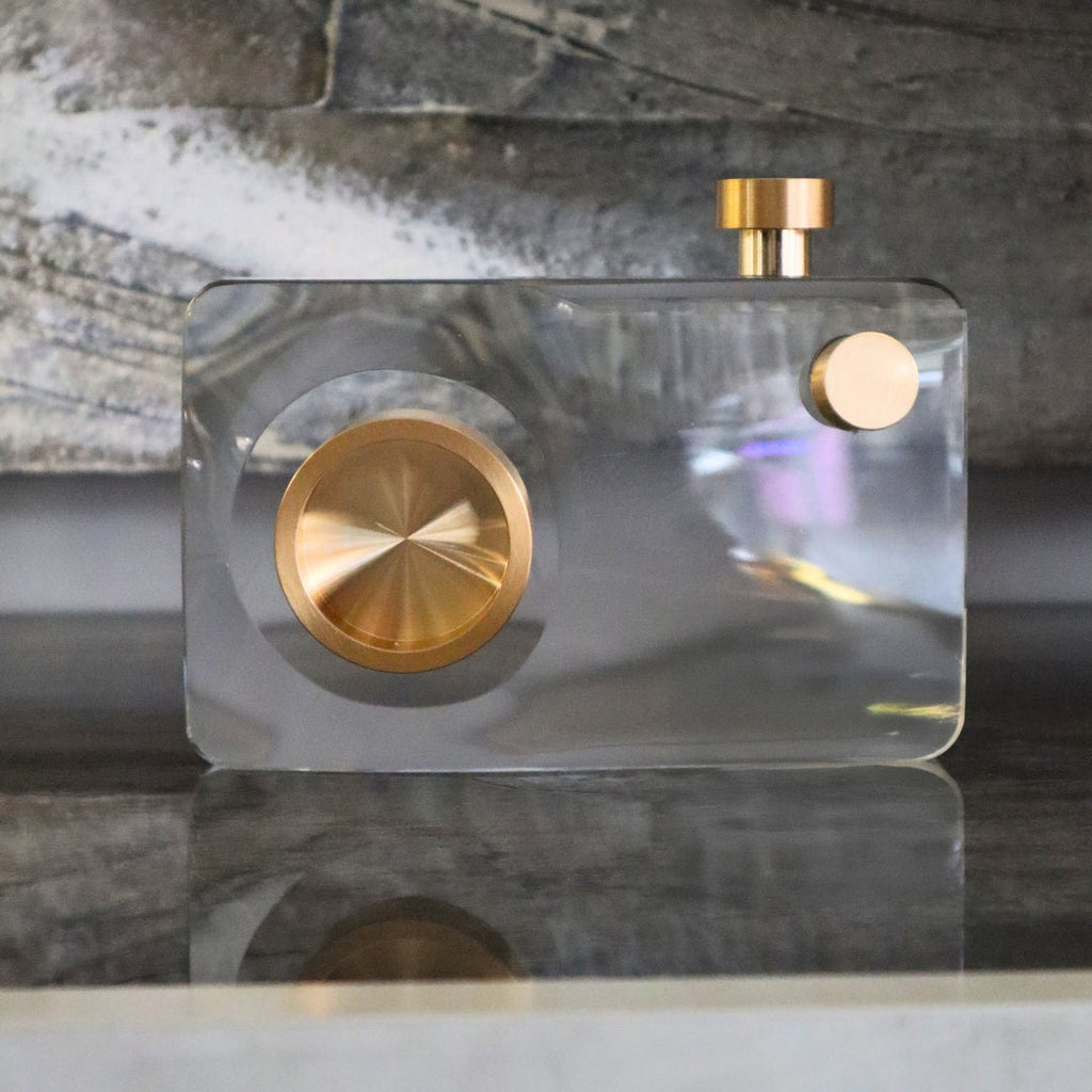 Crystal Glass Retro Camera Decorative Ornament 17cm Ivan