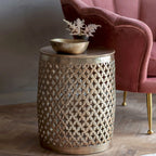 Khalasar Light Gold Round Side Table Gallery Direct