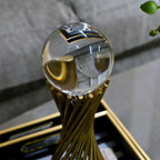 Gold Spiral Crystal Ball Stand Large 29cm Ivan