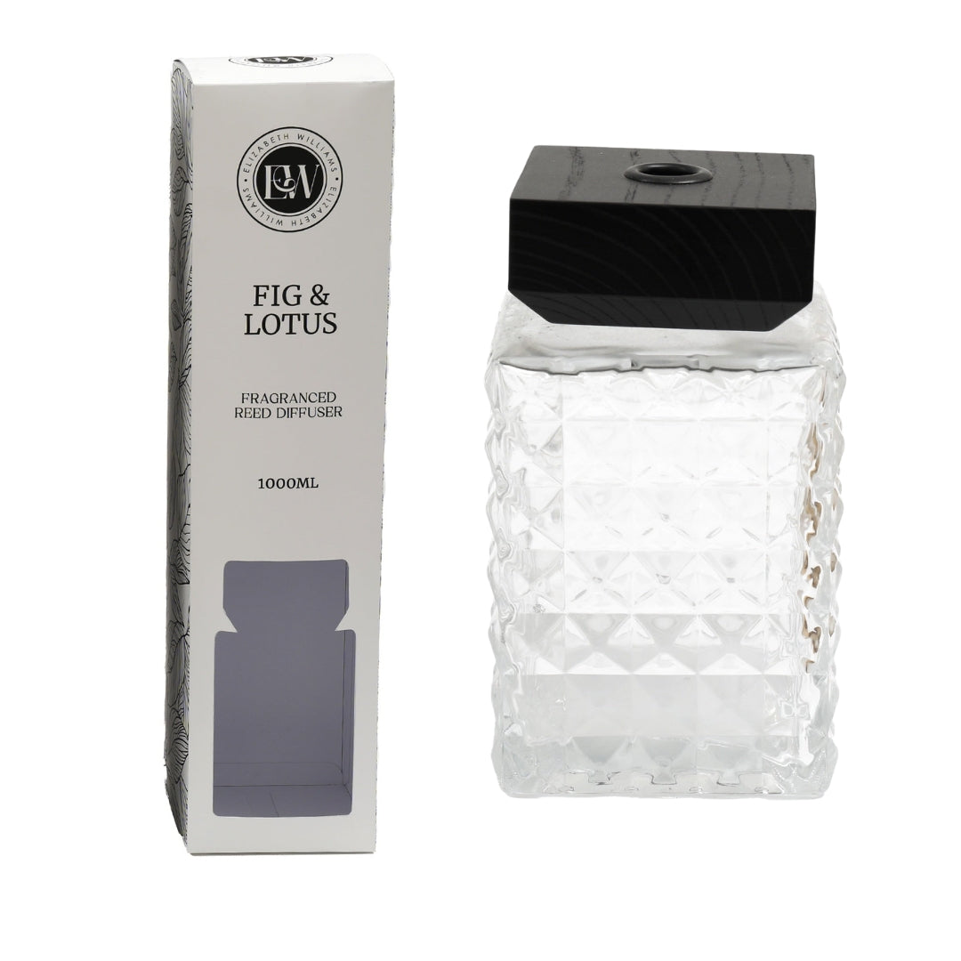 1000ml Diamond Cut Glass Reed Diffuser Range sil interiors