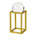 Large Crystal Ball on Gold Metal Frame Home Ornament Ivan