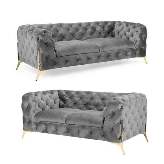 Chelsea Chesterfield Sofa (3+2 Set) Grey Home Store Living