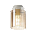 Brandon Ripple 21cm Round Ceiling Flush, 1 Light Flush Fitting E27 — Grey / Amber