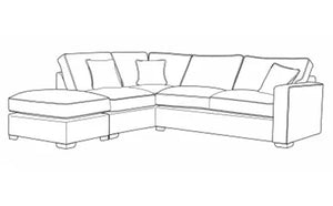 Right Facing Corner Sofa + Pouffe 2C1