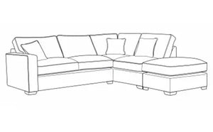 Left Facing Corner Sofa + Pouffe 2C1
