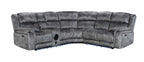 FIRST DRAFT Cheshire Electric Recliner Corner Sofa in Resilient Grey Velvet Fabric Home Store Living