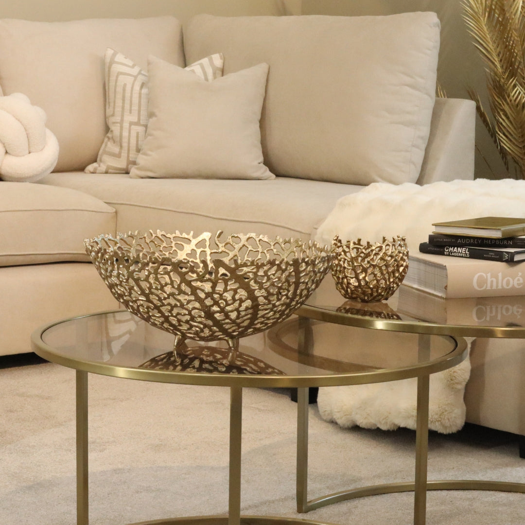 Duarte Brown & Light Gold Coffee Table Home Store Living