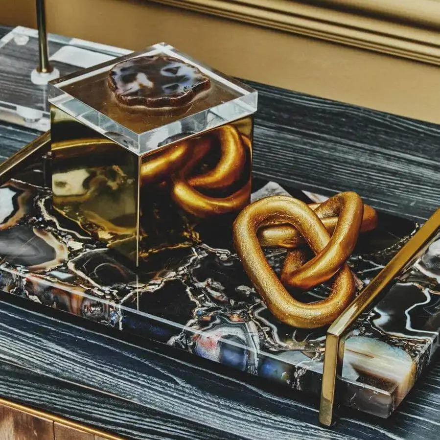 Gold Aluminium Chain Sculpture premier housewares