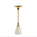 Candle holder Ø8,5x28 cm JOLIAN  marble white+shiny gold Light and Living