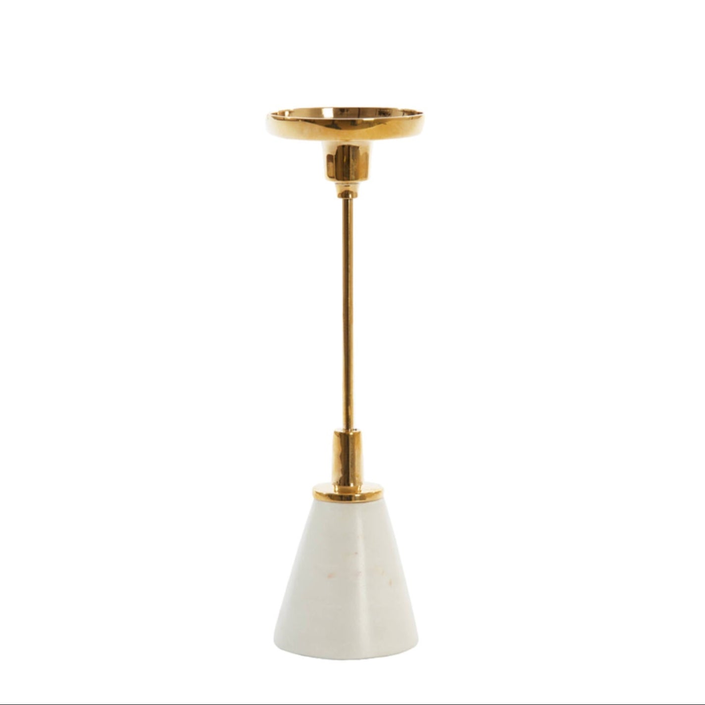 Candle holder Ø8,5x28 cm JOLIAN  marble white+shiny gold Light and Living