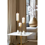 Candle holder Ø8,5x28 cm JOLIAN  marble white+shiny gold Light and Living