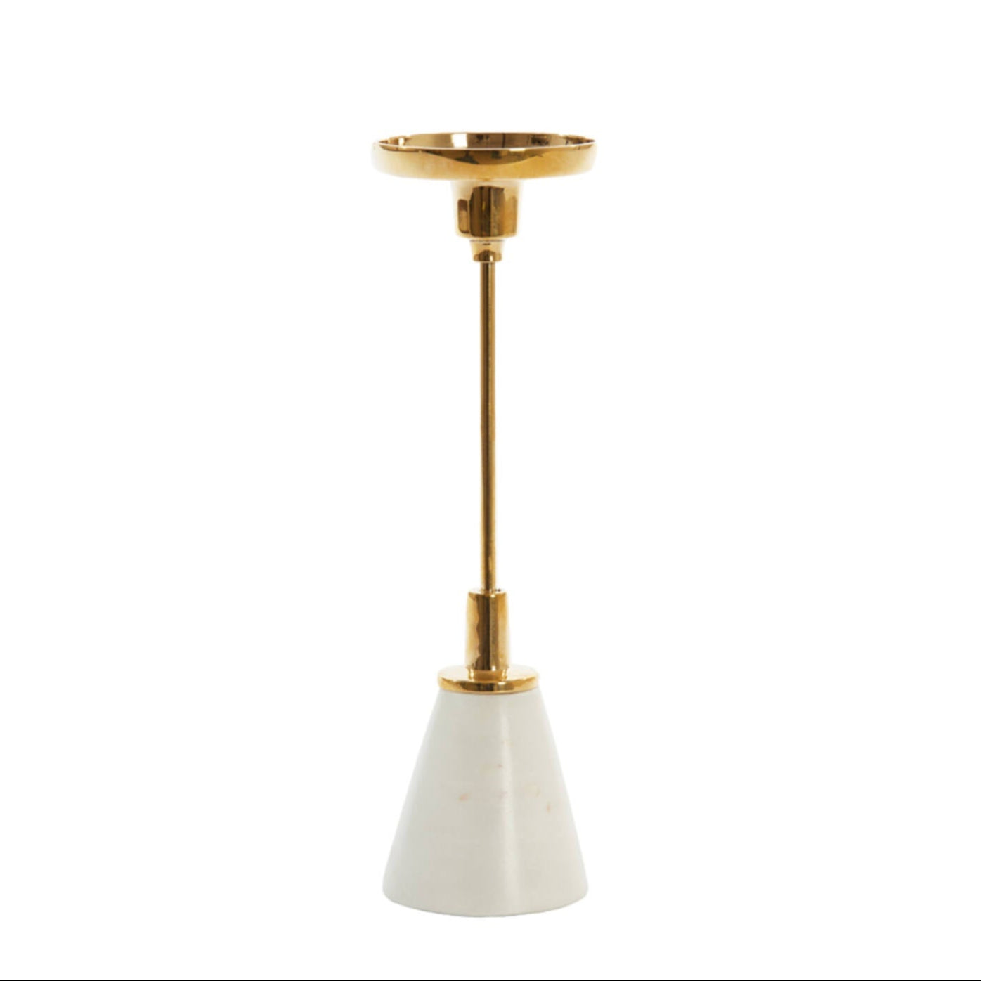 Candle holder Ø8,5x33 cm JOLIAN  marble white+shiny gold Light and Living