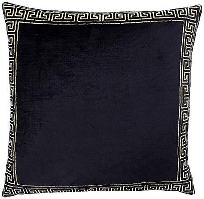 Apollo Black/Ivory Polyester Gold Lined Cushion - Home Store Living