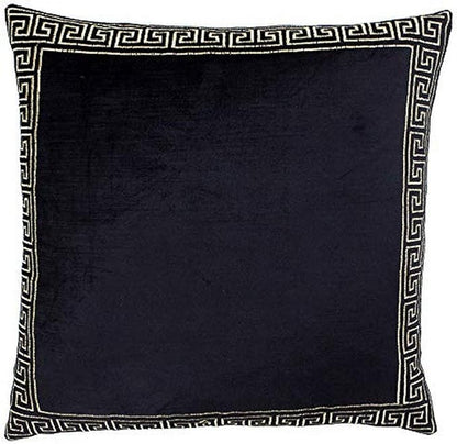 Apollo Black/Ivory Polyester Gold Lined Cushion - Home Store Living