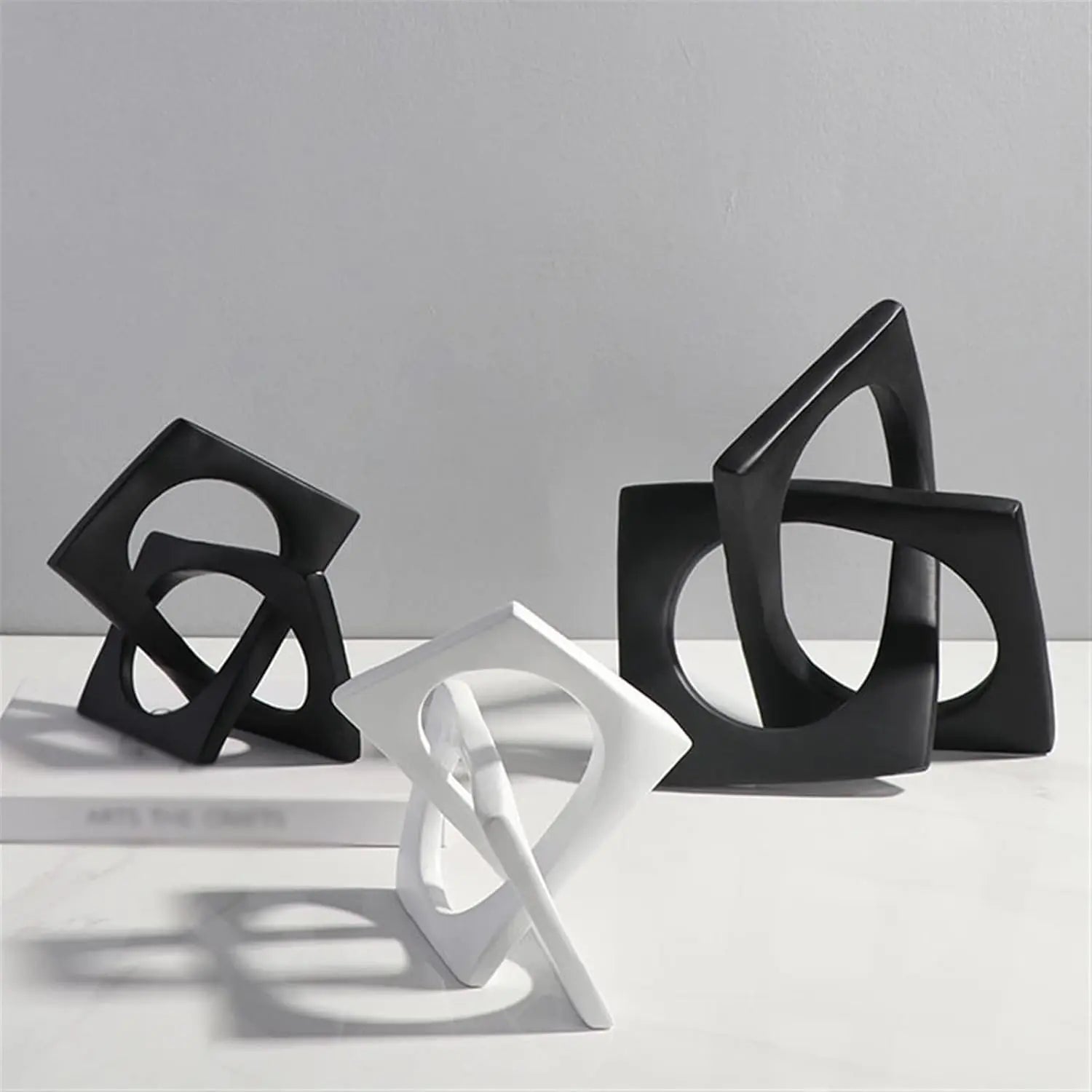 Geometric Black Finish Link Sculpture premier housewares