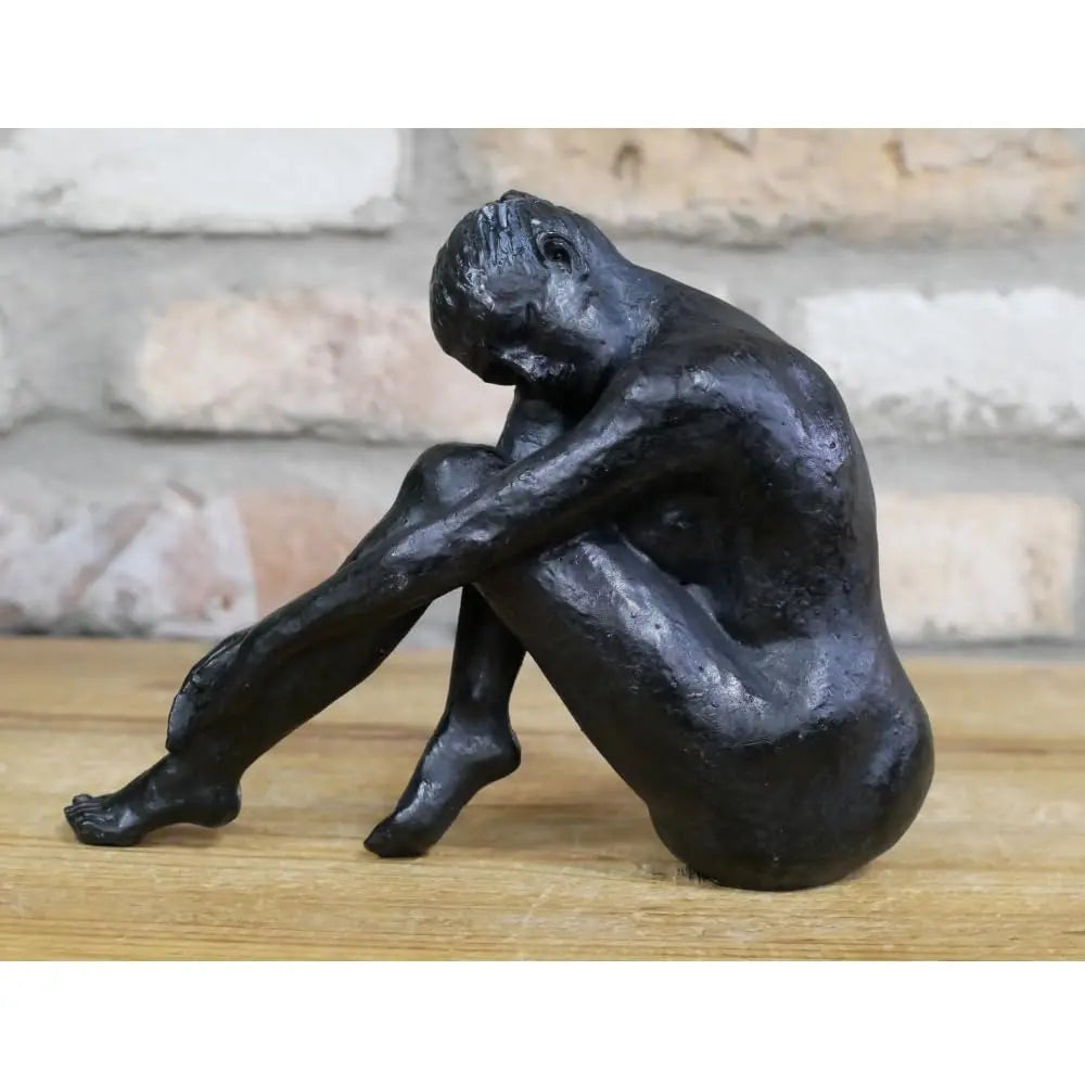 Sitting Woman Bronze Statue sil interiors