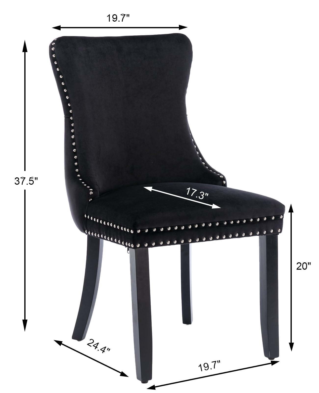 Chelsea Ring Knocker / Lion Knocker Dining Chair with Chrome Legs AWS