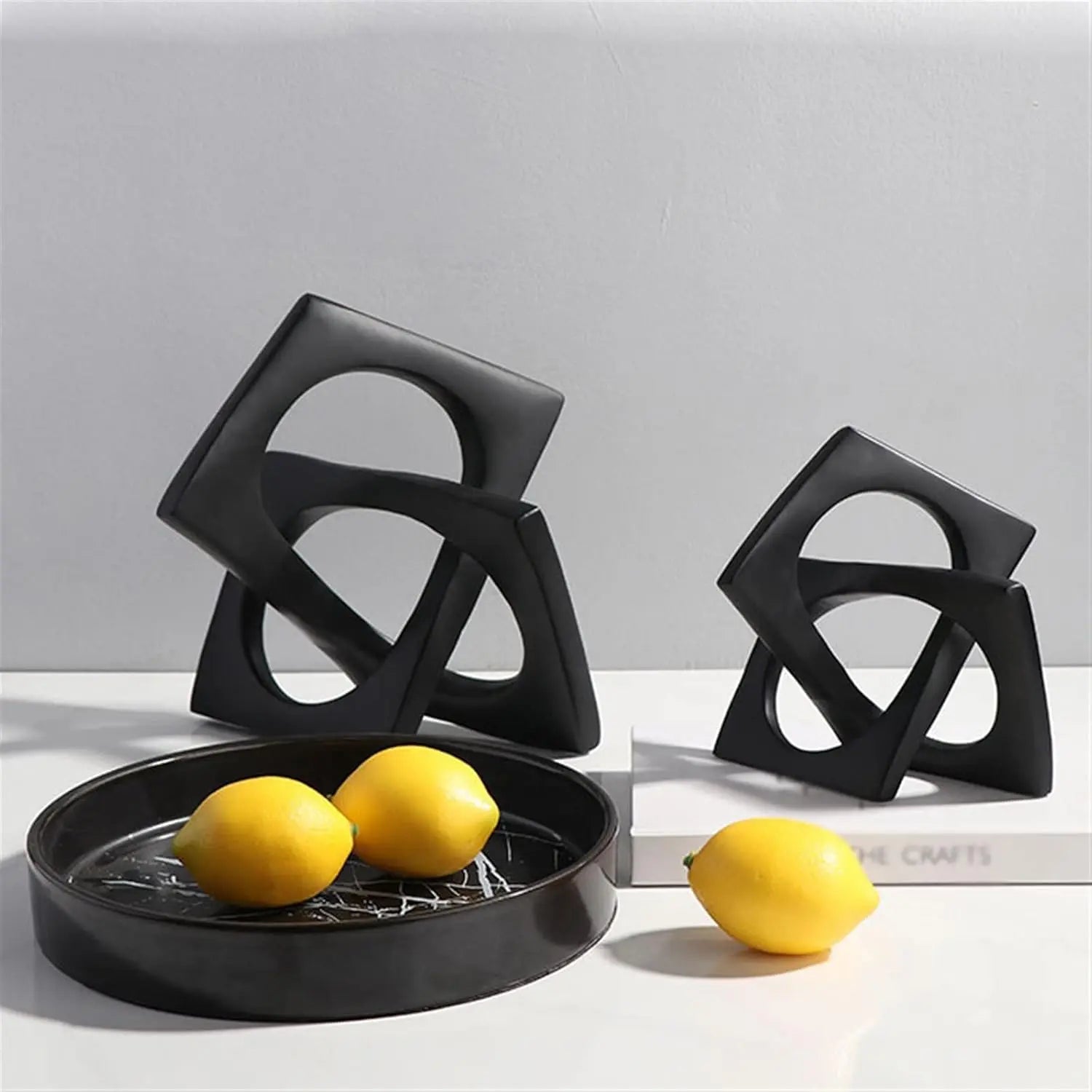 Geometric Black Finish Link Sculpture premier housewares