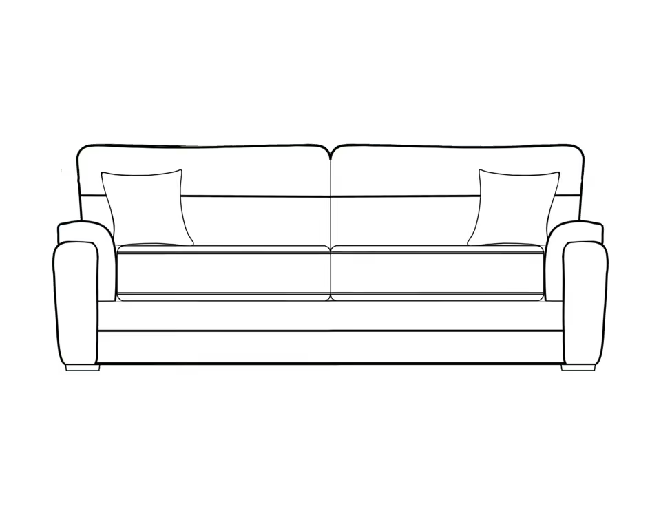 Keaton High Back Sofa Range 3 Seater - Home Store Living